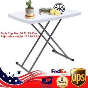 Portable Indoor Outdoor Folding Table Picnic Adjustable Height Camping Table - Picture 1 of 24