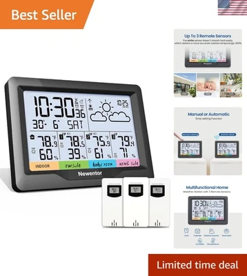 Black Digital Weather Station with Multiple Remote Sensors - Image 1 of 4