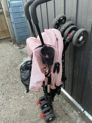 Lightweight Foldable Pink Pushchair With 5 Point Harness - Image 1 of 4