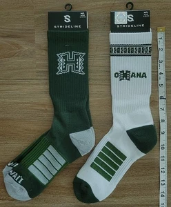 2 pares de calcetines Strideline nuevos - Universidad de Hawaii/Ohana Crew M/L - Imagen 1 de 3