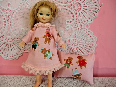 Tutti Doll Clothes Gingerbread Print Gown & Pillow - Image 1 of 2