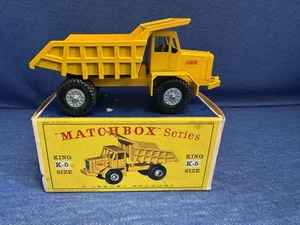 Matchbox K-5A Foden Tipper Truck yellow RED plastic wheels near mint / boxed - Picture 1 of 11