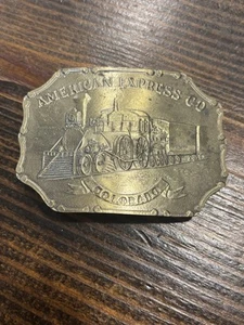 Hebilla de cinturón Lewis vintage de latón American Express Co. Colorado ENVÍO GRATUITO - Imagen 1 de 5