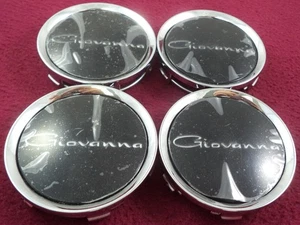 Giovanna Wheels Gloss Black / Chrome Custom Wheel Center Caps Set of 4 # 998K75 - Picture 1 of 5