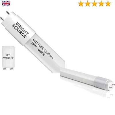 5ft LED T8 Tube 23W 6000K Daylight White, Energy-Saving Replacement for Fluor... - Image 1 of 4