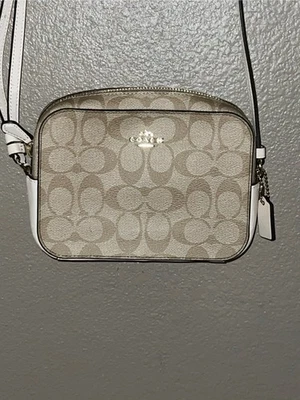 Coach Jamie Signature Coated Canvas Leather Camera Bag CZ186 IM/SAND/CHALK New - Image 1 of 4