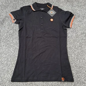 Womens Trojan Triple Tipped Black, White & Orange Polo Shirt TW/8525 - UK Size 8 - Picture 1 of 9