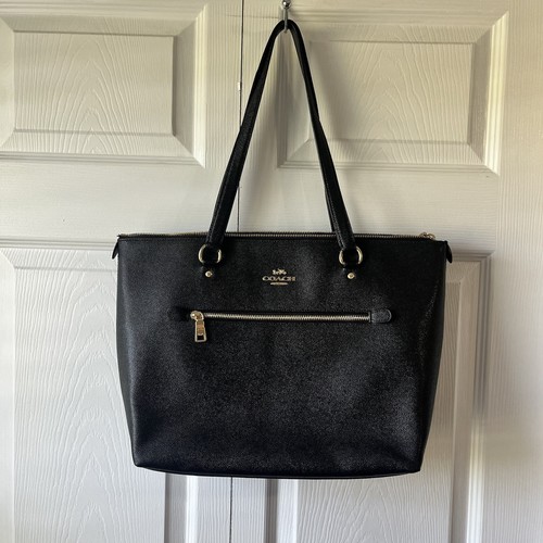 Borsa da galleria Coach 79608 in pelle incrociata nera