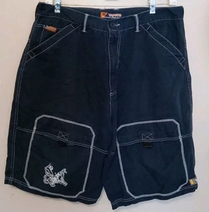 Impaq Blue Baggy Wide Leg Hip-Hop Skater Rave Shorts 40 Fits Like 36 - Picture 1 of 8