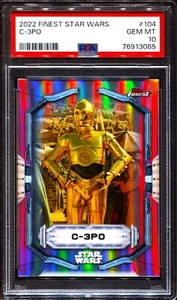 2022 Topps Star Wars Finest C-3PO Extended Base SP #104 Refractor PSA 10 POP 4 - Bild 1 von 2