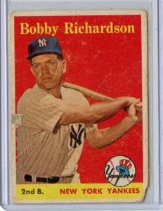 1958 Topps Bobby Richardson Yankees #101 Yellow Name⭐️💥🎯 Original Filler - Bild 1 von 2