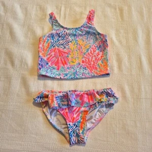 Lilly Pulitzer girls size 4 Haley tankini 2 piece swim suit EUC - Picture 1 of 8