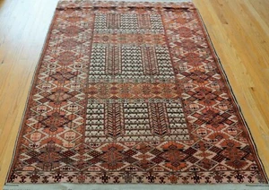 Turkmen Ensi Yomud Vintage Tribal Handmade Wool Rug Silk Foundation 4'6"x 6' - Picture 1 of 21