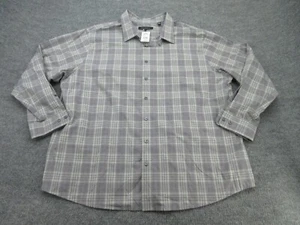 Synrgy Shirt Mens 2XL Gray Plaid Long Sleeve Button Up Casual Adult XXL NWT NEW - Picture 1 of 14