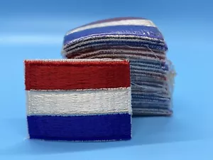22 Stück NIEDERLANDE FLAGGE Bügelbild Aufnäher 2”x1,5” s10 - Bild 1 von 3