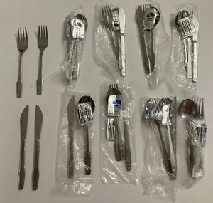 Eastern Airlines 3 pc Flatware Cutlery Lot of 8 Sets Knife Fork Spoon ABCO - Picture 1 of 12