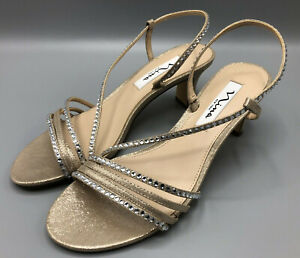 Nina Women's Gerri Dress Wedding Sandals Gold Size 7.5M