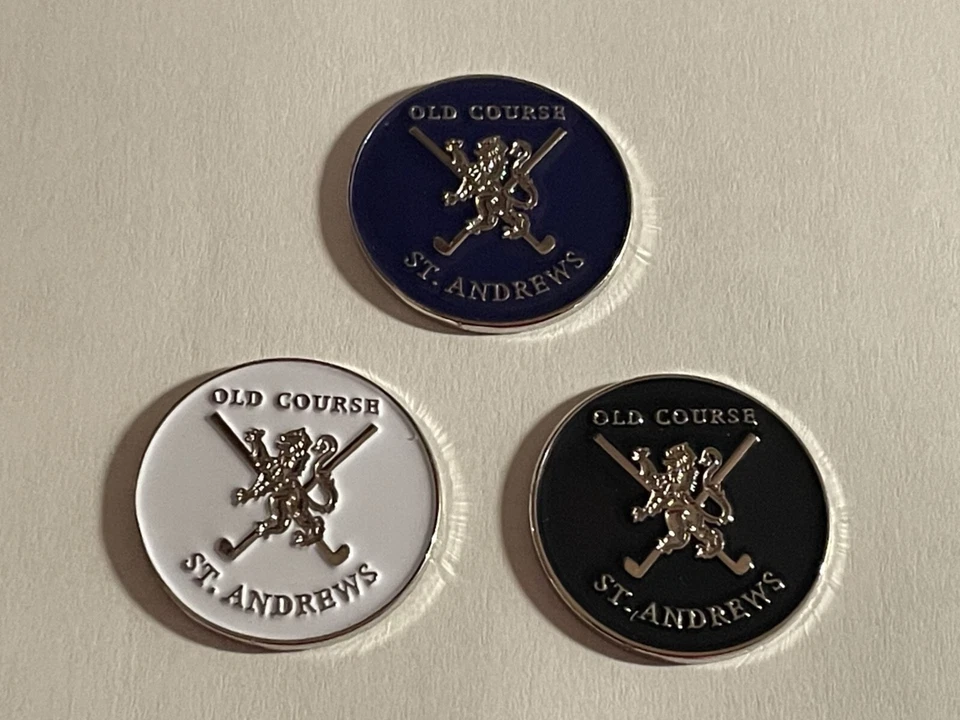 (3) Marcadores de golf estilo moneda de 1" raros St. Andrews Old Course - Fife, Escocia Foto 1 de 1