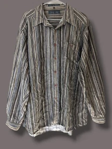 Axis Men's 100% Silk Button-Up Striped Shirt - Picture 1 of 9