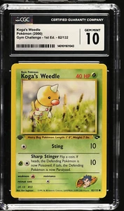CGC 10 GEM MINT Pokemon Koga's Weedle Gym Challenge 1st Edition 82/132 - Picture 1 of 2