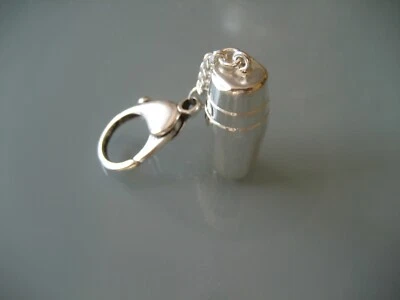Portachiavi a forma di cocktail shaker anello e catena sterling 925 - Immagine 1 di 4