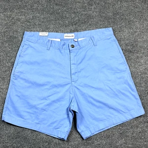 Saddlebred Mens Bubble Blue Flat Front Pockets Chino Shorts Size 38W FLEX - Picture 1 of 9