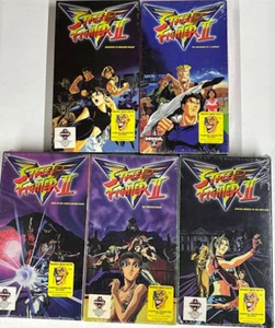 Street Fighter V Vol. 1-2, 6, 7, 10 VHS Set Subtitled English Pioneer *See Cond. - Imagen 1 de 3