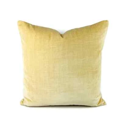 Schumacher ANTIQUE STRIE VELVET in Sand Pillow Cover - 20" x 20" Cream Stripe - Image 1 of 4