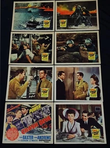 CRASH DIVE 1943 * TYRONE POWER * ANNE BAXTER * DANA ANDREWS * COMPLETE LOBBY SET - Picture 1 of 5
