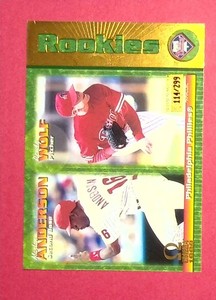 1999 Pacific Omega Gold Baseball Card #184 Marlon Anderson Randy Wolf #114/299