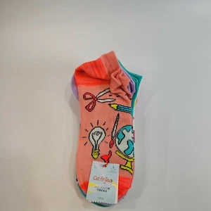 Girls' 7pk NO SHOW Socks - Cat & Jack™SIZE L Shoes Size 3 - 10 - Picture 1 of 9
