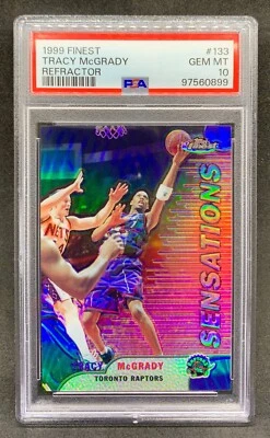 1999-00 Topps Finest TRACY MCGRADY Sensations Refractor SP #133 Gem Mint PSA 10 - Image 1 of 2