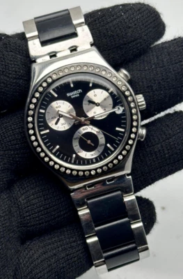 Reloj de pulsera vintage Swatch Irony V8 cronógrafo cara de panda hecho en Suiza para hombre Foto 1 de 4