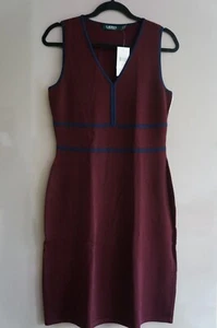 Ralph Lauren Damen Kleid Größe M Blau/Bordeaux Strick Sommer -NEU- mit Etikett - Bild 1 von 10
