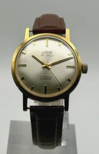 Rare Vintage Uno Sea Lord 33mm Gold Tone Manual Wind 17 Jewel Swiss Dress Watch - Picture 1 of 10