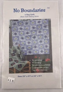 “No Boundaries” Rag Quilt Pattern by Unlimited Cozy Quilts NB-LG301 ~ 2 Sizes - Picture 1 of 2