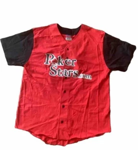 Vintage Poker Stars Baseball Softball Shirt Jersey Adult Size XL XLarge Red New - Picture 1 of 13