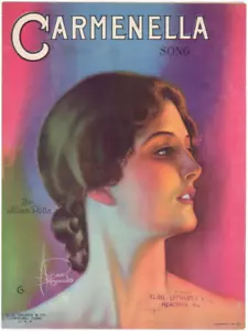 Original 1920 Sheet Music - Art Deco Girl by ROLF ARMSTRONG Carmenella - Picture 1 of 1