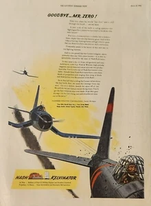 Nash Automobiles Kelvinator 1943 anuncio de colección Goodbye Mr Zero - Imagen 1 de 1
