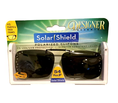 Solar Shield Polarized Clip On 54 rec F Diamond Black Frameless Sunglasses - Image 1 of 2