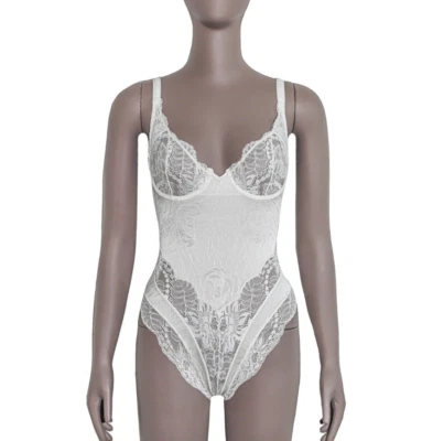 Body lencería nupcial vintage años 80 Christian Dior blanco floral encaje luna de miel Foto 1 de 4