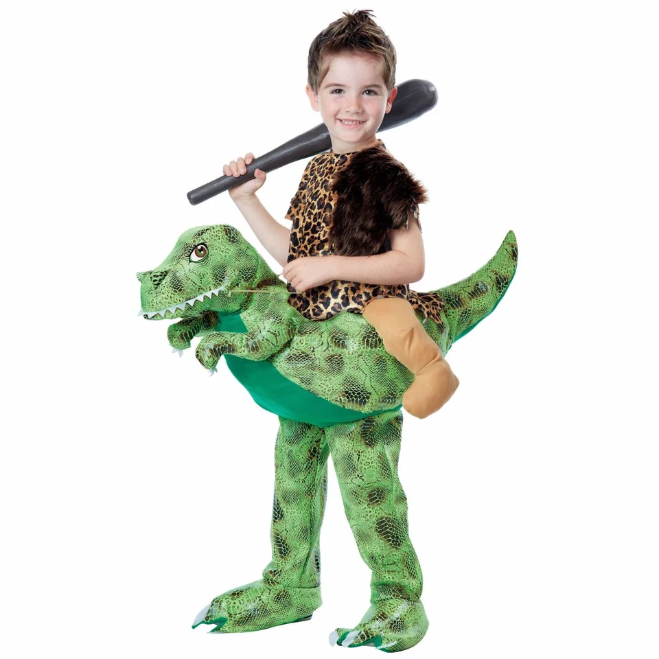 Disfraz Dino Rider Dinosaurio Hombre de las Cavernas Prehistórico Semana del Libro Niños Pequeños 3-6 Foto 1 de 1