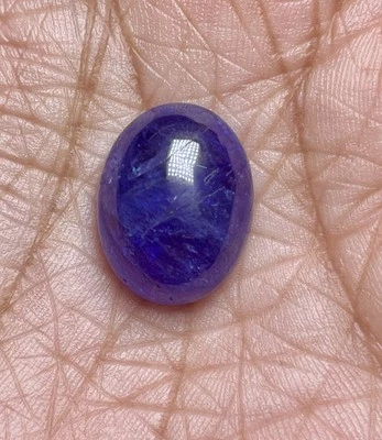 Maravilloso cabujón de tanzanita azul violeta 100 % natural de 18,42 quilates Foto 1 de 2