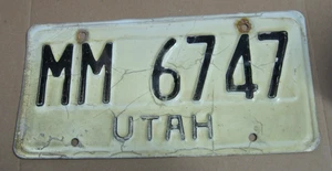 Vintage Utah License Plate, Black White, Nice! - Picture 1 of 2