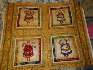 Fabric-cotton- fabri- Quilt HOMESPUN ANGELS PANEL/ BLOCKS #3361 - Picture 1 of 1