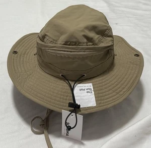 New Sonoma The Sun Hat With Pocket Adjustable Neck Strap Size S/M Khaki Fishing - Picture 1 of 19