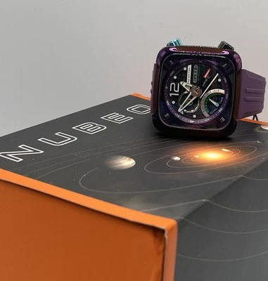 Reloj de cuarzo para hombre NUBEO eclíptico retrógrado doble hora púrpura - NB-6096-06 Foto 1 de 4