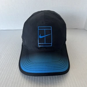 Nike Tennis Hat Featherlight Aerobill Court Black Logo Dri Fit Cap Workout Gym - Picture 1 of 13