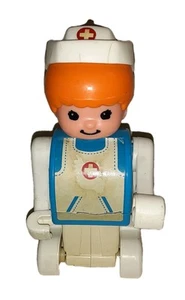 Vintage 1977 Pushkins Nurse Memorabilia TOMY Figure Push N Go People - Picture 1 of 10
