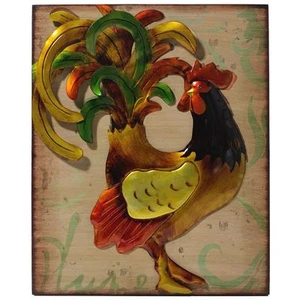Decorazione Muro 21.5 " ~ Arte Da Parete IN Metallo Gallo ~ ~ Placca - Picture 1 of 1